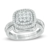 Thumbnail Image 0 of 0.45 CT. T.W. Composite Diamond Double Frame Bridal Set in 10K White Gold