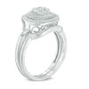 Thumbnail Image 1 of 0.45 CT. T.W. Composite Diamond Double Frame Bridal Set in 10K White Gold