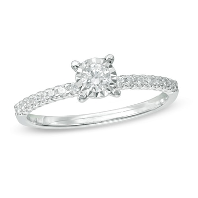 0.33 CT. T.W. Diamond Solitaire Engagement Ring in 10K White Gold