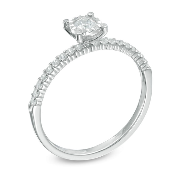 0.33 CT. T.W. Diamond Solitaire Engagement Ring in 10K White Gold