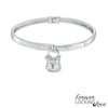 Thumbnail Image 0 of Forever Locking Love™ Diamond Accent Padlock Charm Hinged Bangle in Sterling Silver