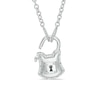 Thumbnail Image 1 of Forever Locking Love™ 0.10 CT. T.W. Diamond Padlock Necklace in Sterling Silver