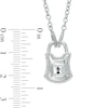 Thumbnail Image 2 of Forever Locking Love™ 0.10 CT. T.W. Diamond Padlock Necklace in Sterling Silver