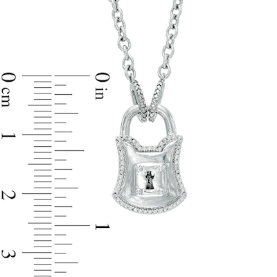 Forever Locking Love™ 0.10 CT. T.W. Diamond Padlock Necklace in Sterling Silver