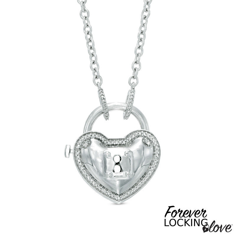 heart padlock necklace silver