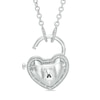 Thumbnail Image 1 of Forever Locking Love™ 0.10 CT. T.W. Diamond Heart-Shaped Padlock Necklace in Sterling Silver