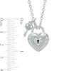 Thumbnail Image 2 of Forever Locking Love™ Diamond Accent Heart-Shaped Padlock and Key Necklace in Sterling Silver - 32"