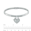 Thumbnail Image 2 of Forever Locking Love™ 0.15 CT. T.W. Diamond Heart-Shaped Lock Charm Hinged Bangle in Sterling Silver