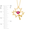 Unstoppable Love™ 5.0mm Lab-Created Ruby Maple Leaf Pendant in Sterling Silver with 14K Gold Plate