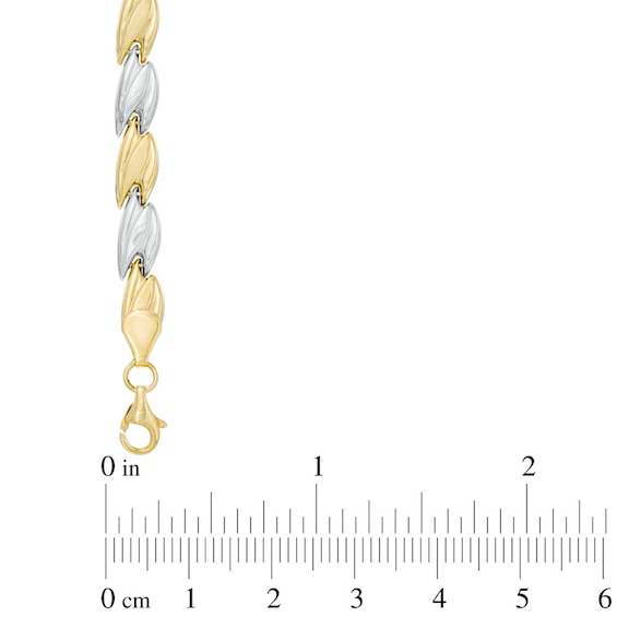 Twist Stampato Bracelet in 10K Two-Tone Gold - 7.25"