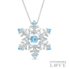 Unstoppable Love™ 4.5mm Blue Topaz Snowflake Pendant in Sterling Silver