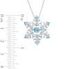 Unstoppable Love™ 4.5mm Blue Topaz Snowflake Pendant in Sterling Silver