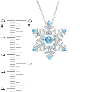 Unstoppable Love™ 4.5mm Blue Topaz Snowflake Pendant in Sterling Silver