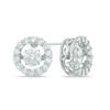 Unstoppable Love™ 5.0mm Lab-Created White Sapphire Frame Stud Earrings in Sterling Silver