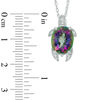 Oval Mystic Fire® Topaz and Diamond Accent Turtle Pendant in Sterling Silver