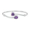 Thumbnail Image 0 of Pear-Shaped and Trillion-Cut Amethyst Flex Slip-On Bangle in Sterling Silver