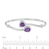Thumbnail Image 1 of Pear-Shaped and Trillion-Cut Amethyst Flex Slip-On Bangle in Sterling Silver