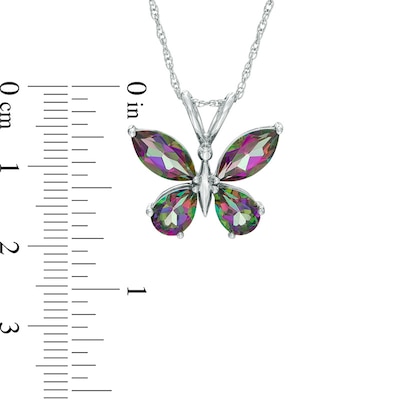 Mystic Fire® Topaz Butterfly Pendant in Sterling Silver