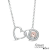 Thumbnail Image 0 of Forever Locking Love™ 0.15 CT. T.W. Diamond Heart with Padlock Necklace in Sterling Silver and 10K Rose Gold