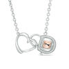 Forever Locking Love™ 0.15 CT. T.W. Diamond Heart with Padlock Necklace in Sterling Silver and 10K Rose Gold