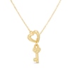 Thumbnail Image 0 of Heart and Key Lariat Necklace in 10K Gold - 17"