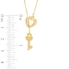 Thumbnail Image 1 of Heart and Key Lariat Necklace in 10K Gold - 17"