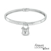 Thumbnail Image 0 of Forever Locking Love™ Diamond Accent Padlock Charm Dangle Bangle in Sterling Silver