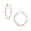 Thumbnail Image 0 of Diamond-Cut Twist Hoop Earrings in 10K Rose Gold