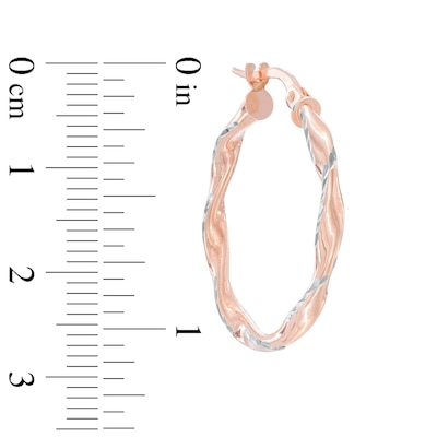 Diamond-Cut Twist Hoop Earrings in 10K Rose Gold