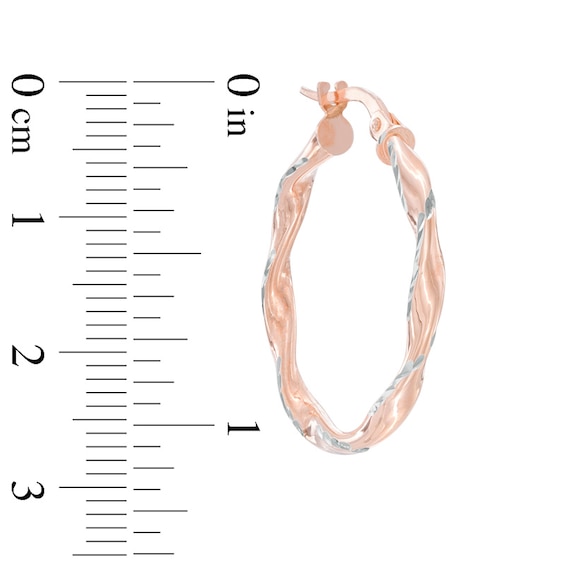 Diamond-Cut Twist Hoop Earrings in 10K Rose Gold