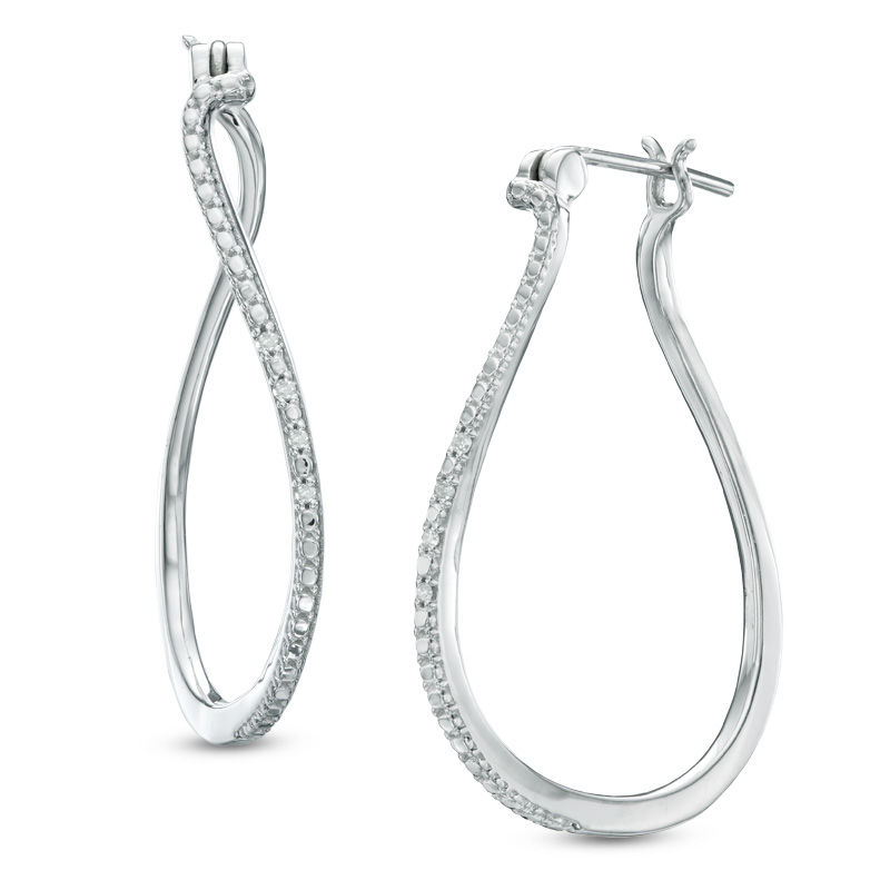 Diamond accent clearance hoop earrings