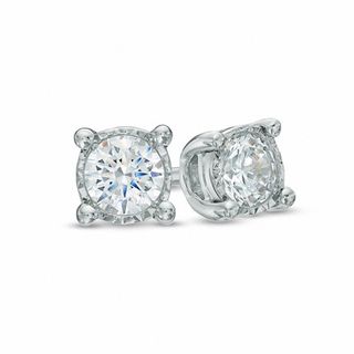 0.10 CT. T.W. Diamond Solitaire Stud Earrings in 10K White Gold