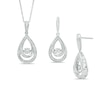 Thumbnail Image 0 of Unstoppable Love™ Diamond Accent Pear-Shaped Earrings and Pendant Set in Sterling Silver