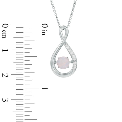 Unstoppable Love™ 4.5mm Lab-Created Opal and White Sapphire Infinity Loop Pendant in Sterling Silver