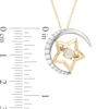 Unstoppable Love™ Lab-Created Opal and White Sapphire Moon and Star Pendant in Sterling Silver and 14K Gold Plate