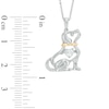 Unstoppable Love™ 4.0mm Heart-Shaped Lab-Created White Sapphire Dog Pendant in Sterling Silver and 14K Gold Plate