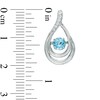 Thumbnail Image 1 of Unstoppable Love™ 4.5mm Swiss Blue Topaz and Lab-Created White Sapphire Teardrop Earrings in Sterling Silver