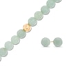 Jade Stud Earrings and Beaded Strand Bracelet Set in 10K Gold - 7.25"