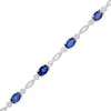 Oval Lab-Created Blue Sapphire Rope Bracelet in Sterling Silver - 7.5"