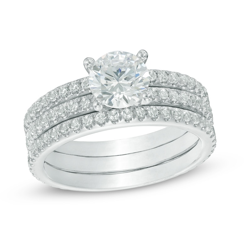 2.00 CT. T.W. Diamond Three Piece Bridal Set in 14K White Gold|Peoples Jewellers