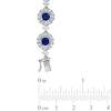 Thumbnail Image 2 of 5.0mm Lab-Created Blue and White Sapphire Frame Bracelet in Sterling Silver - 7.25&quot;