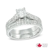 1.45 CT. T.W. Certified Canadian Diamond Bridal Set in 14K White Gold (I/I2)