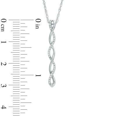 0.09 CT. T.W. Diamond Linear Twist Pendant in Sterling Silver