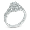 Thumbnail Image 1 of 0.50 CT. T.W. Diamond Oval Frame Loose Braid Bridal Set In 10K White Gold