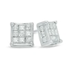 Thumbnail Image 0 of 1.00 CT. T.W. Princess-Cut Composite Diamond Stud Earrings in 10K White Gold