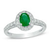 Your Stone Your Story™ Oval Emerald and 0.55 CT. T.W. Diamond Frame Ring in 14K White Gold