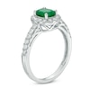 Your Stone Your Story™ Oval Emerald and 0.55 CT. T.W. Diamond Frame Ring in 14K White Gold