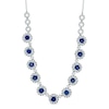 5.0mm Lab-Created Blue and White Sapphire Frame Necklace in Sterling Silver - 16"