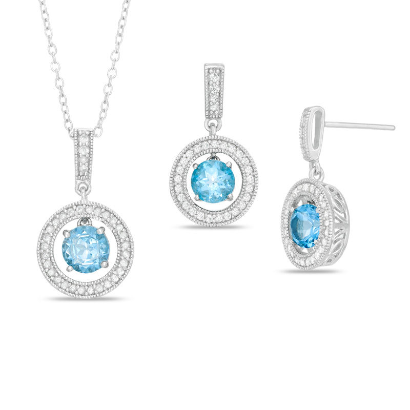 London Blue Topaz Pendant Earrings Necklace Set Sterling Silver | Silver necklace  set, London blue topaz earrings, Swiss blue topaz pendant