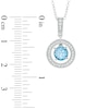 Swiss Blue Topaz and Lab-Created White Sapphire Vintage-Style Circle Pendant and Earrings Set in Sterling Silver